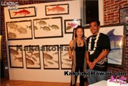 Loading Zone's Chanel Tanaka with Gyotaku artist  Brandon Tengan